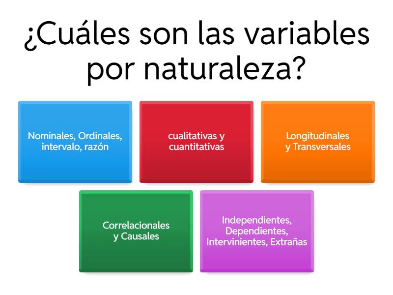 clasificación de variables - Quiz