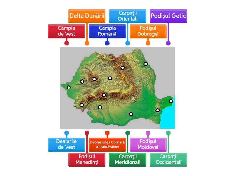 Formele de relief - Diagrama con etiquetas