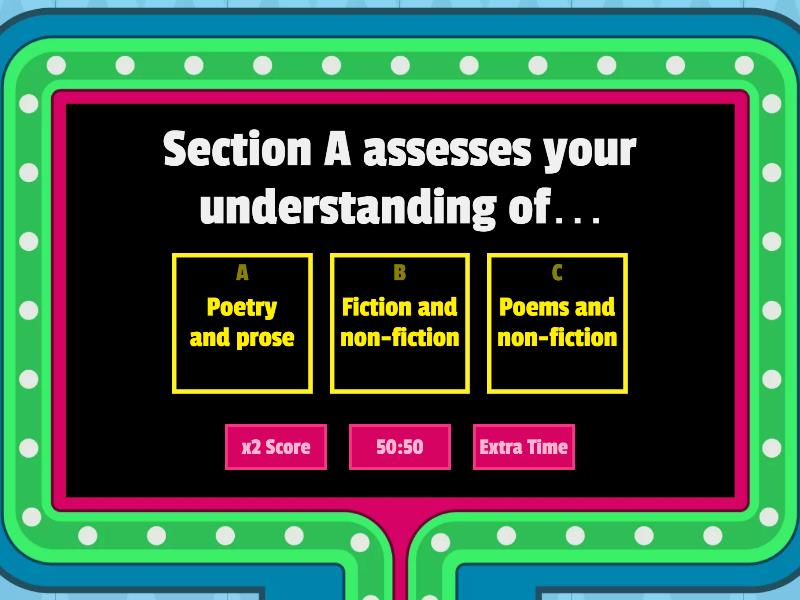 Edexcel igcse english language paper 2 gameshow quiz