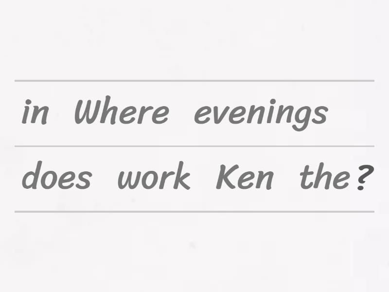 Present Simple questions - Unjumble