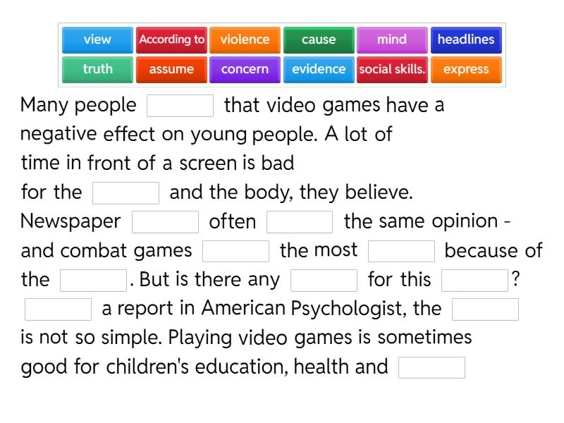 3F TEXT - Complete the sentence