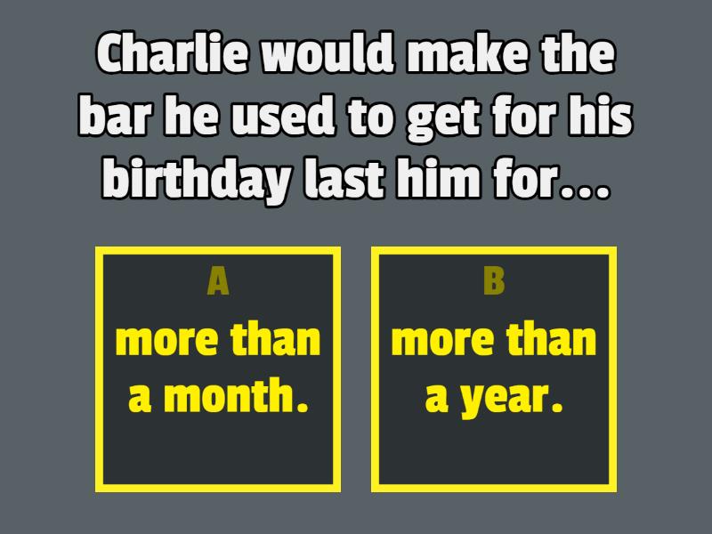 Charlie and the Chocolate Factory Chapters 1 to 5 Cuestionario