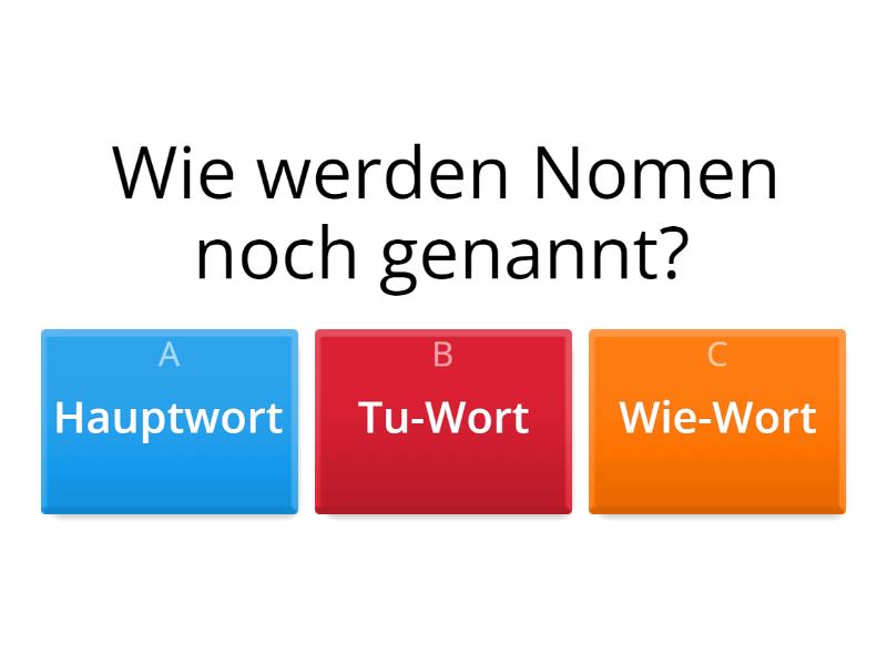  wortarten nomen verben adjektive quiz