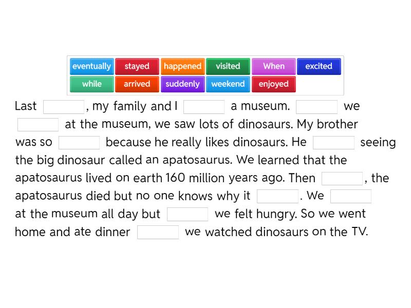 2C Sequence words and past simple - Complete the sentence
