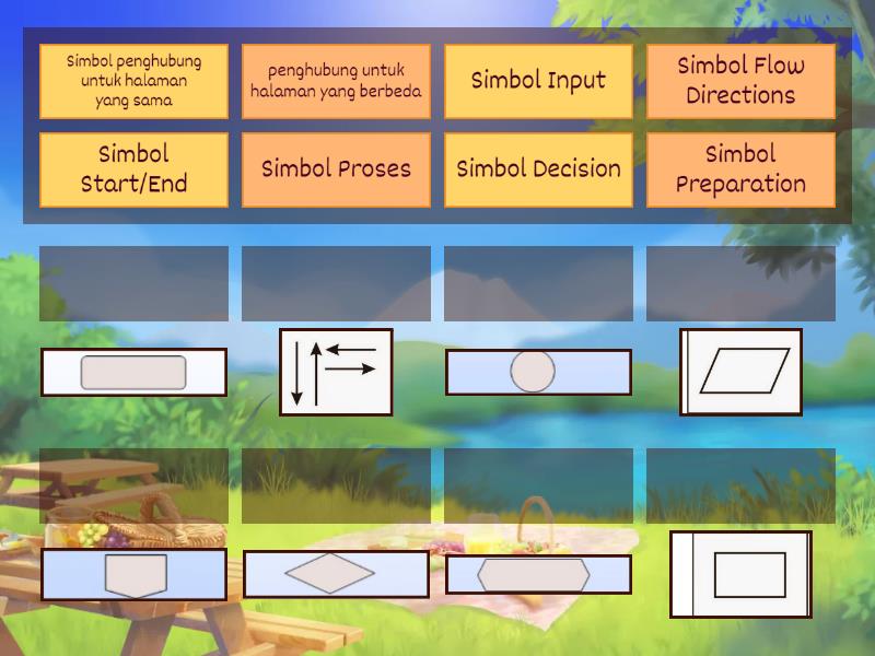Match the following flowchart symbols! - Match up