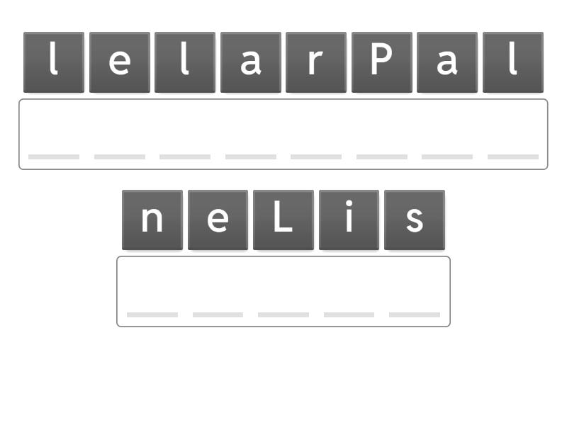 Arrange the jumbled letters to form the correct words.