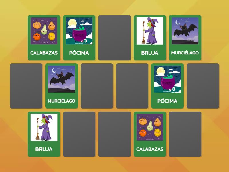 Memory halloween matching pairs