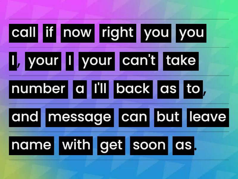 leaving a message 1 - Unjumble
