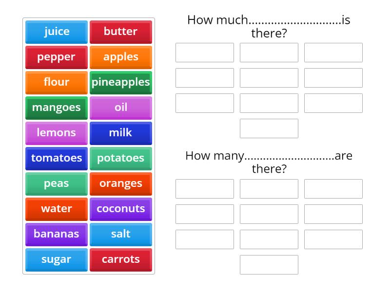 How many/how much - Group sort