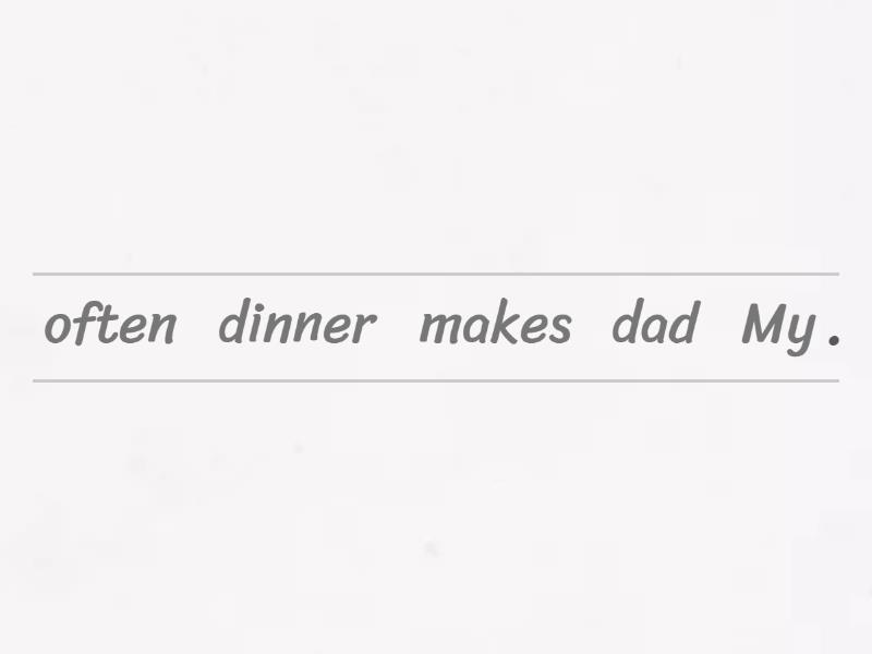Sentence Building Unjumble
