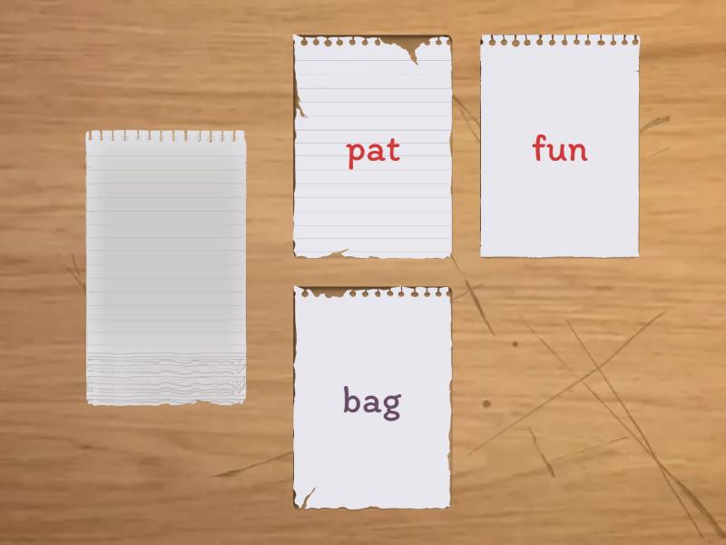 Short vowels speaking cards