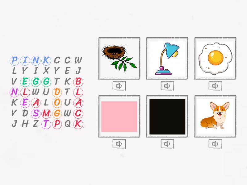 Short vowels wordsearch