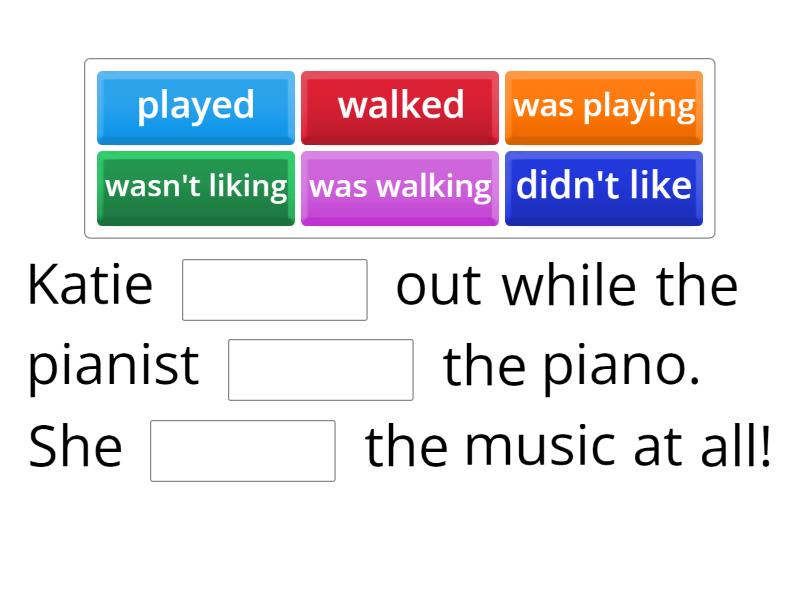 JS Past Continuous & Past Simple - Complete the sentence