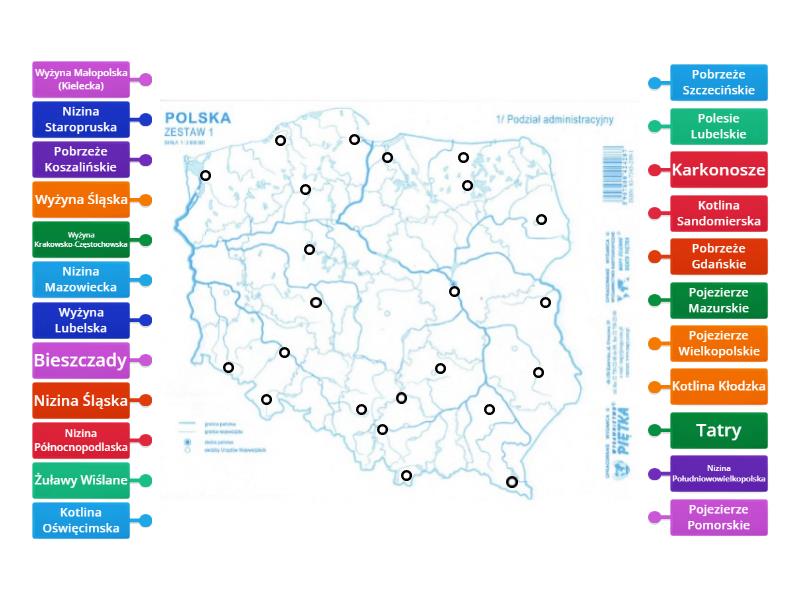 Krainy Geograficzne Polski Klasa 7 Krainy geograficzne Polski - klasa 7c - Labelled diagram