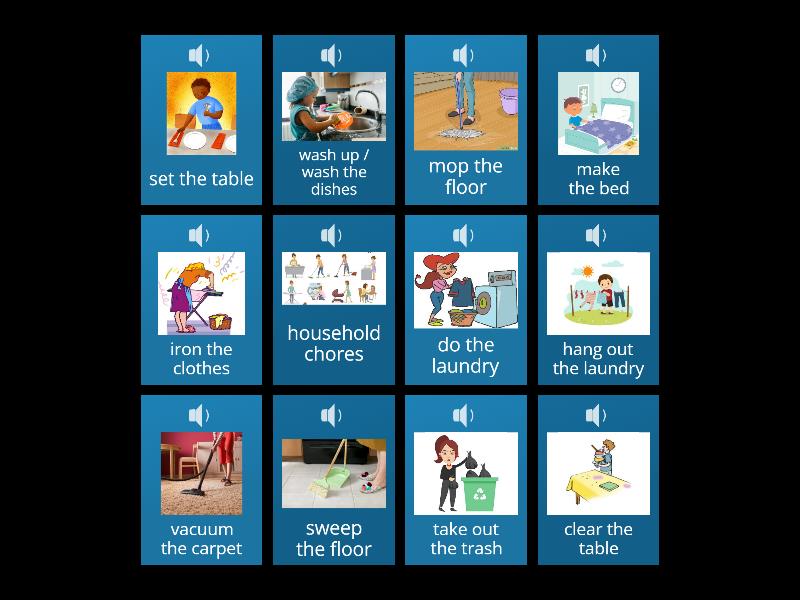 Household chores fichas giratorias