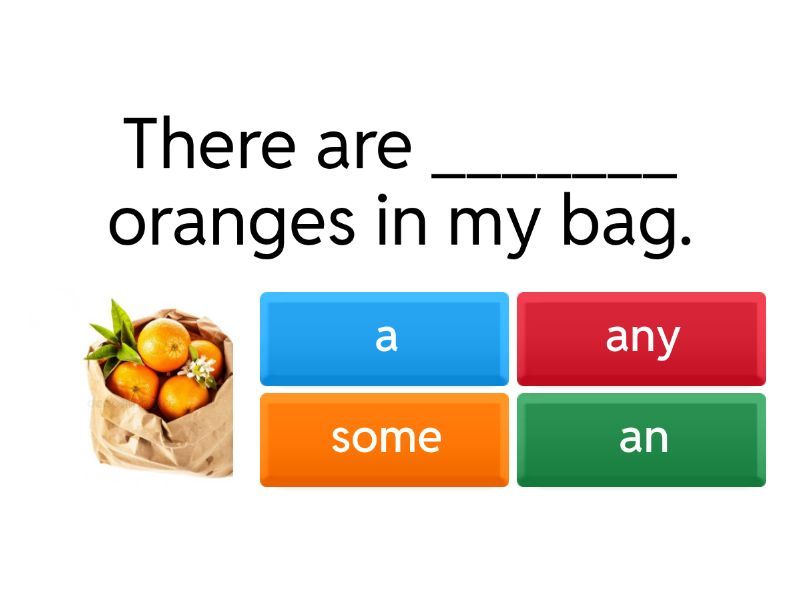 A/ AN / SOME / ANY Quiz