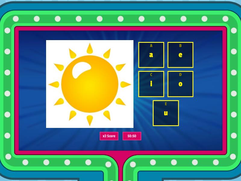 Short vowels gameshow quiz