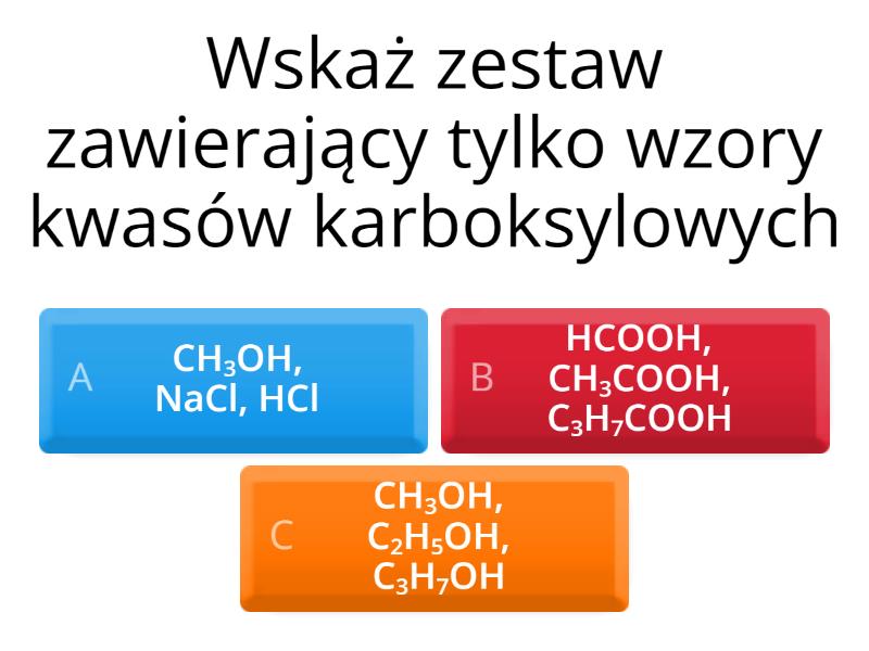 Sprawdzian Kwasy Karboksylowe Klasa 8