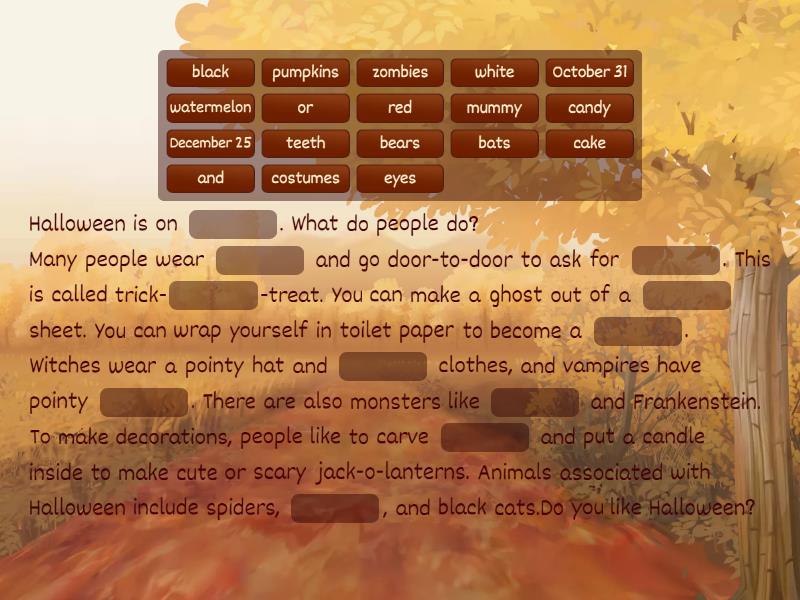 Halloween complete the sentence