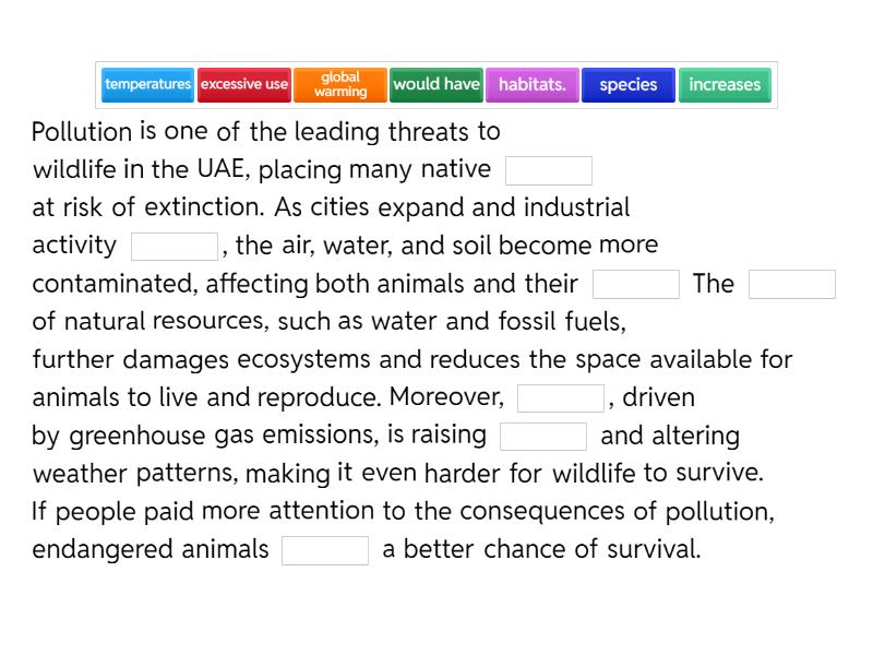 The Impact of Pollution on Endangered Species in the UAE( End of term3 ...