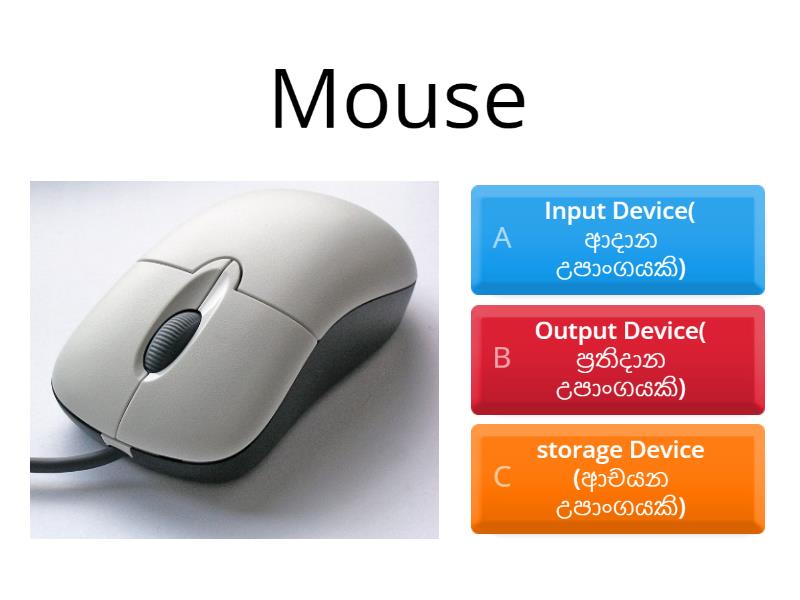 Input and output devices ( ආදාන හා ප්‍රතිදාන උපාංග ) - - Questionário