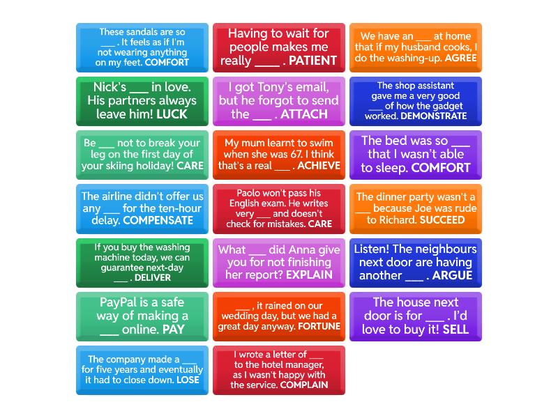 EF Int+ Unit 9A Word building - complete - Flip tiles