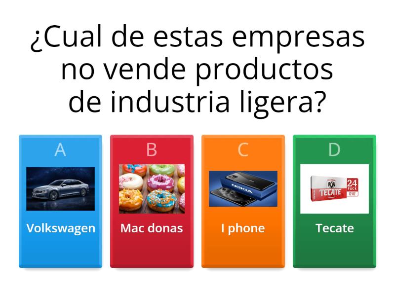 Preguntas de tipos de industrias quiz