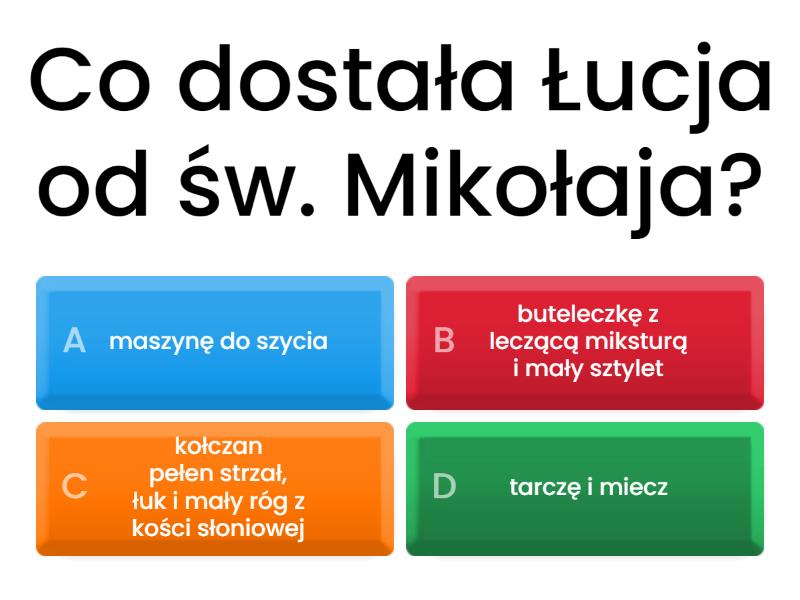 Opowieści Z Narnii Sprawdzian Z Odpowiedziami Sprawdzian z Narnii - powtórzenie - Quiz