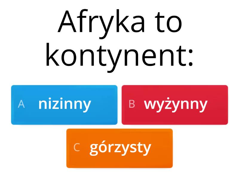 Geografia Afryka Klasa 8 Test Geografia klasa8 Afryka - Test