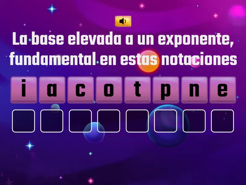 Notación exponencial y científica - Anagrama