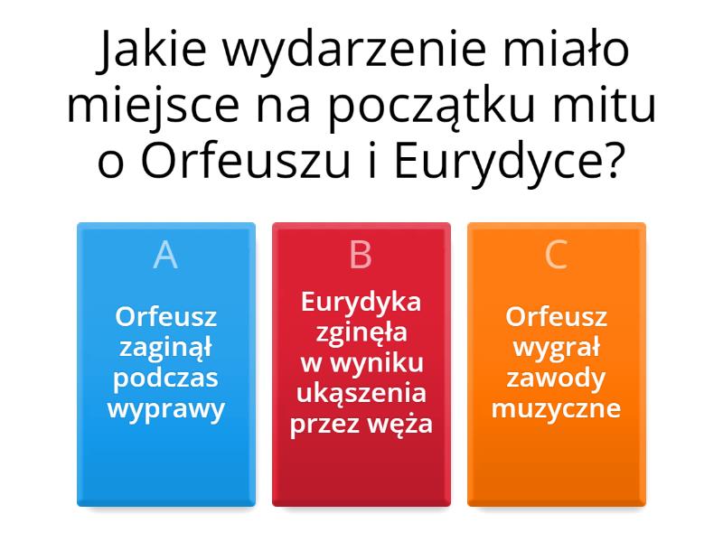 Jakie Elementy Typowe Dla Mitu Ma Opowieść O Orfeuszu Mit o Orfeuszu i Eurydyce - Test