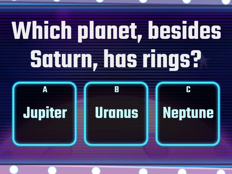 Solar system quiz gameshow quiz