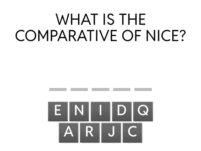 Comparatives spell the word