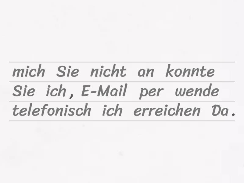 DTZ "Reklamation" Die richtige Reihenfolge