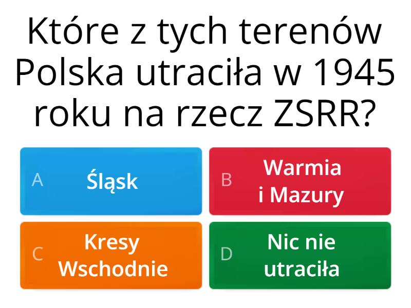 Test Z Drugiej Wojny światowej Polska po drugiej wojnie światowej - quiz - Test