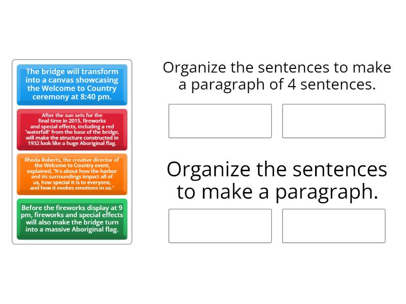 Order the sentences group sort