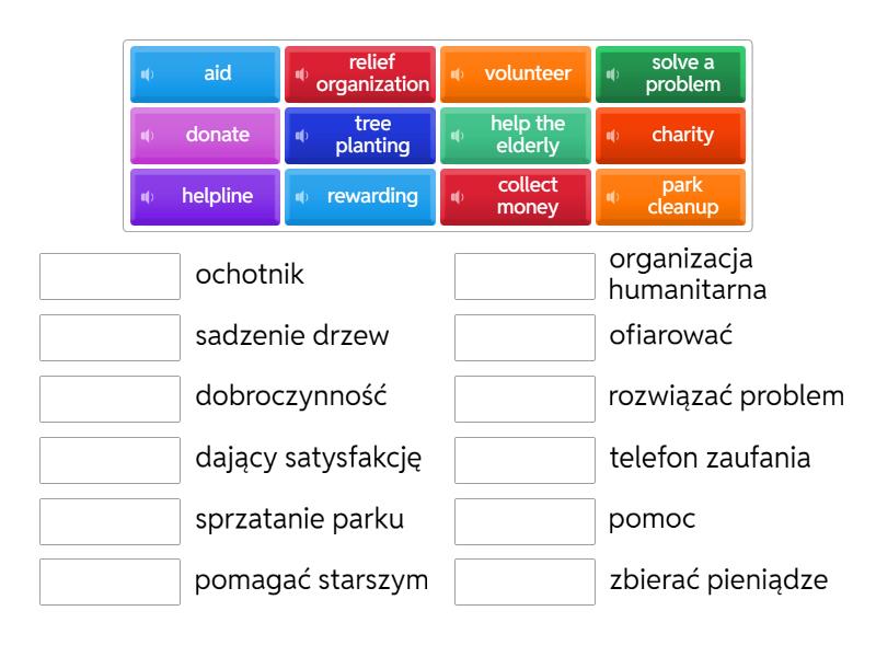 Sprawdzian Z Repetytorium Macmillan Gimnazjum repetytorium macmillan 2 unit 14 wolontariat - Match up