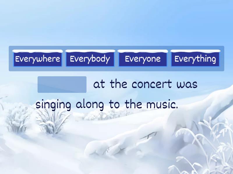 EVERY+ Indefinite Pronouns - Complete the sentence